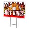 Signmission Hot Wings Yard Sign & Stake outdoor plastic coroplast window, C-1216-DS-Hot Wings C-1216-DS-Hot Wings - alternate 1